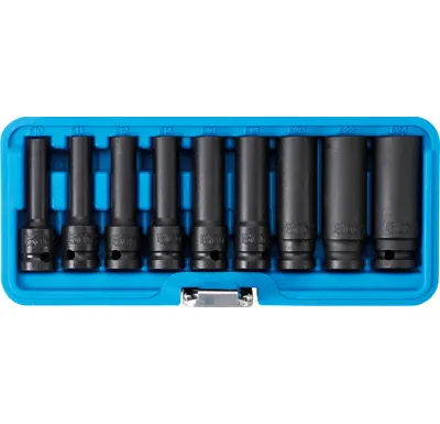 BGS Hlavice nástrčné, 1/2 " 12,5 mm E10-E24, prodloužené, 9 dílů