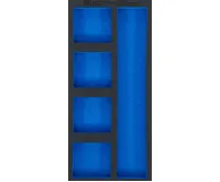 BGS Pěnová vložka (modul) do dílenského vozíku 1/3, prázdná, 5 přihrádky , 408 x 189 x 32 mm