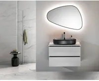 SAPHO ELENA zrcadlo s LED podsvícením 20W, 68x96cm, černá mat (3)