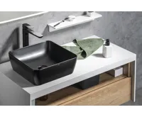 GSI SAND/NUBES keramické umyvadlo na desku 38x38cm, černá mat (4)