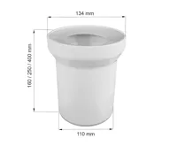 WC připojovací kus přímý, DN 100/D 110, 150 mm (1)