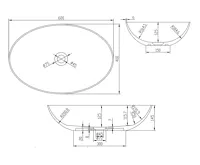 SAPHO THIN umyvadlo na desku, Rockstone, 60x40cm, bílá mat (8)