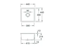 Keramický dřez Villeroy & Boch Subway 440 Bílá keramika (6)