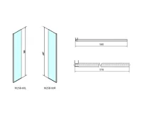 POLYSAN MODULAR SHOWER pevný panel k instalaci na stěnu modulu MS2, 600 mm, pravý (9)