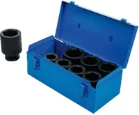 BGS Hlavice nástrčné silové šestihranné, prodloužené, 25 mm (1"), 27 - 50 mm, 8dílná (2)