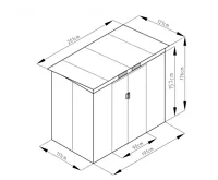 Zahradní domek ZEUS 2A 2,43 m2 antracit + podlahová konstrukce ZEUS 2A IWH-10230005 + IWH- (2)
