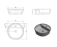 SAPHO LUGANO keramické umyvadlo na desku, Ø 40cm, bílá (7)