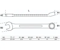 BGS Klíč očkoplochý 22 mm, 15° vyhnutý, DIN 3113A ,chrom vanadium (1)