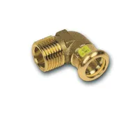 CU lisovací koleno přechodové 90° 8092 - 15 x  3/8&quot; - pro topení i rozvod plynu F/M