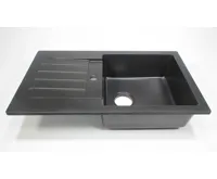 GRANISIL ARCOS 770.0 Granitový dřez s odkapem, černý (9)