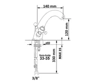 SAPHO ANTEA stojánková umyvadlová baterie vysoká s výpustí, bronz (6)