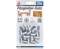 BGS Podložky filcové pod nábytek, se šrouby, O 24 mm, 20dílná sada (1)