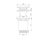 Výpusť uzavírací se sítkem CLIC-CLAC ø  5/4" celokovová chromovaná s přepadem, vytahovací (1)