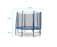 GoodJump 4UPVC trampolína 366 cm s ochrannou sítí + žebřík + krycí plachta (1)