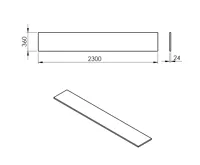 SAPHO PLATO deska Rockstone 2300x24x360mm, bílá mat (3)