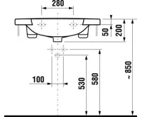 JIKA MIO Umyvadlo do nábytku 75cm s otvorem pro baterii (2)