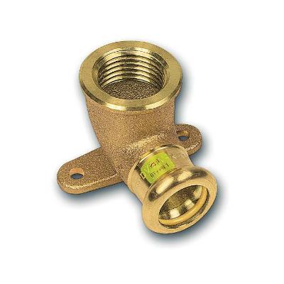 Cu lisovací koleno nástěnné 8471 - 22 x 3/4"  - pro topení i rozvod plynu f/f