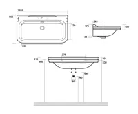 KERASAN WALDORF keramické umyvadlo 100x55cm, bílá (6)