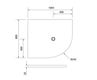 POLYSAN FLEXIA vanička z litého mramoru čtvrtkruh, s možností úpravy rozměru, 100x80cm, R550, levá (2)