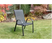 Zahradní židle VALENCIA černá, stohovatelná IWH-1010006 (1)