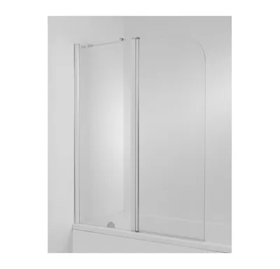 JIKA CUBITO Vanová zástěna 140x115 cm levá, dvoudílná, Stříbrná/Transparentní sklo 256426