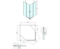 POLYSAN ZOOM BLACK čtvercová sprchová zástěna 900x900mm, čiré sklo (12)
