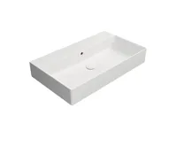 GSI KUBE X keramické umyvadlo 80x47cm, broušená spodní hrana, bez otvoru, bílá mat