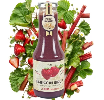 Nature NoTea s.r.o. Babiččin sirup Jahoda s rebarborou 0.5l
