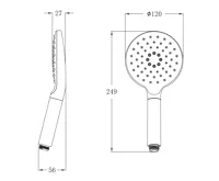 SAPHO Ruční masážní sprcha otočná, 3 režimy, průměr 120mm, ABS/chrom (6)