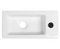 SAPHO ZOE keramické umývátko 37x18cm, otvor pro baterii vpravo, bílá (4)