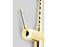 SAPHO KIRKÉ CRYSTAL stojánková dřezová baterie, páčka krystal, zlato (4)