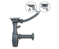 NOVASERVIS Sifon pro dřez s přepadem, 89 mm, plast - NSP89