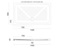 GSI Keramická sprchová vanička, obdélník 140x80x4cm, bílá ExtraGlaze (2)