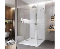 Sprchový kout, Novea, čtverec, 120x120 cm, chrom ALU, sklo Čiré, dveře levé a pevný díl