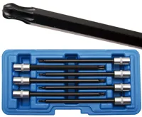 BGS Hlavice zástrčné 1/4&quot; T-profil T10-T40 x 130 mm, s koulí, 7 dílů