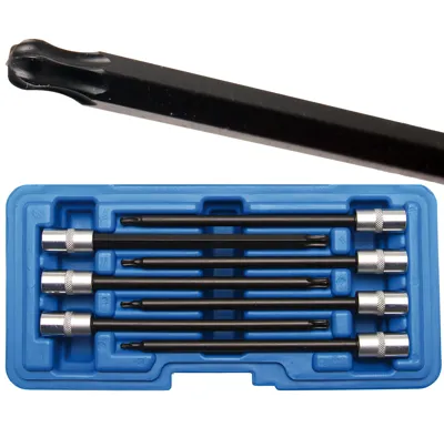 BGS Hlavice zástrčné 1/4" T-profil T10-T40 x 130 mm, s koulí, 7 dílů