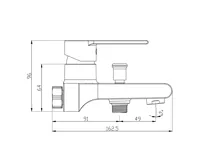 Vanová nástěnná baterie, Dita, 150 mm, bez příslušenství, chrom (1)