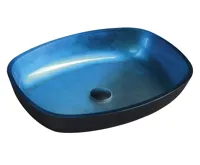 SAPHO KVAORE skleněné umyvadlo na desku, 54x39,5m, modrá