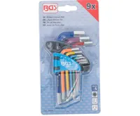 BGS Sada zahnutých klíčů, vícebarevné, krátké, vnitřní šestihran 1,5 - 10 mm, 9dílná (3)