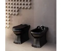 KERASAN RETRO WC mísa stojící, 39x61cm, spodní/zadní odpad, černá mat (3)