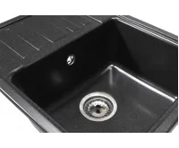 GRANISIL BAIRO 565.5 Granitový dřez s odkapem, černý (10)