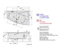 POLYSAN EVIA R HYDRO-AIR hydromasážní vana, 170x100x47cm, bílá (8)