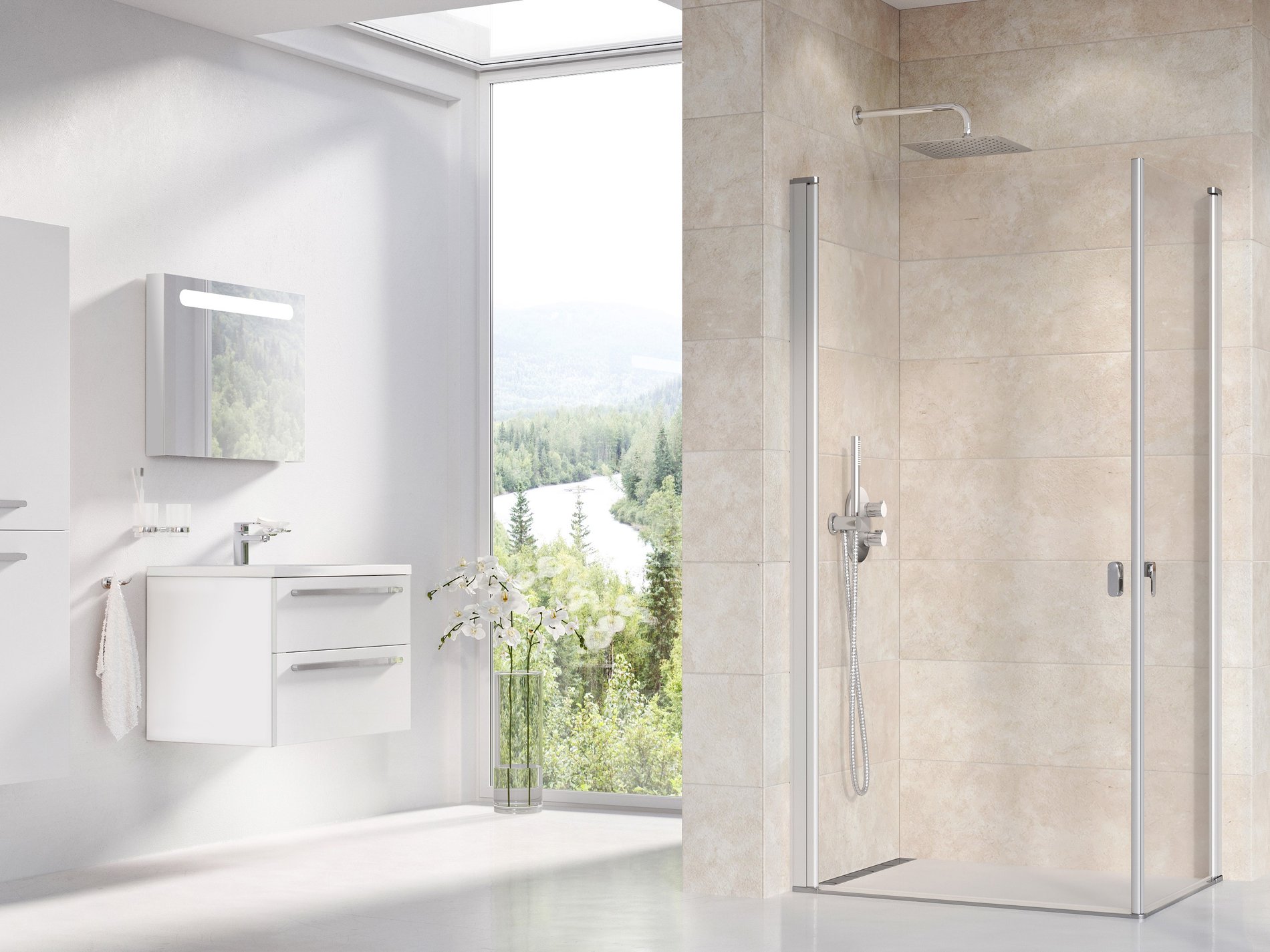 Ravak sprchové dveře crv1-100 satin+transparent