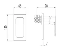 AQUALINE FACTOR podomítková sprchová baterie, 1 výstup, chrom (2)