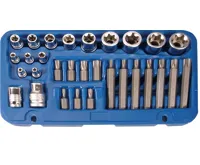 BGS Bity T-profil, hlavice E-profil 1/4&quot; + 3/8&quot;, 30 dílů