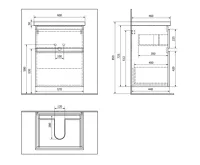AQUALINE ALTAIR umyvadlová skříňka 57x72,5x45cm, černá mat (5)