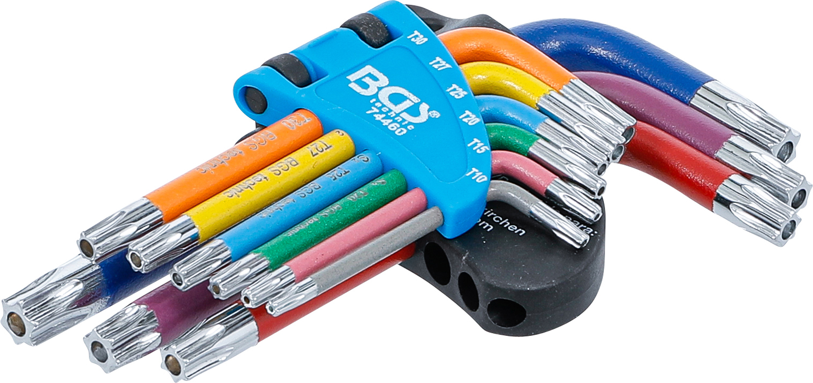 Bgs sada zahnutých klíčů,  vícebarevné,  krátké,  t-profil (pro torx) s otvorem t10 - t50,  9d