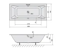 POLYSAN KRYSTA SLIM obdélníková vana 180x70x39cm, bílá (5)