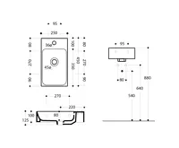 KERASAN CENTO keramické umývátko 45x25cm, pravé/levé, bílá (4)