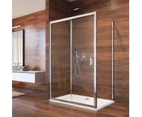 LIMA Sprchový kout, obdélník, 100x100 cm, chrom ALU, sklo Čiré (1)